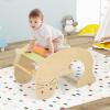imageINFANS 4 in 1 Arch Climbing Toys for Toddlers Montessori Wooden Arch Climber Ladder Structure and Rocker with Cushion Pad Waldorf Children Indoor Gym Learning Playset for Kids Boys GirlsMacaron