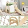 imageINFANS Indoor Jungle Gym 8 in 1 Kids Montessori Indoor Playground Climbing Playset for Toddlers with Slide Swing Net Monkey Bars Rope Ladder Wood Climber Toys for Boys GirlsGreen