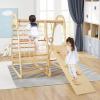 imageINFANS Indoor Jungle Gym 8 in 1 Kids Montessori Indoor Playground Climbing Playset for Toddlers with Slide Swing Net Monkey Bars Rope Ladder Wood Climber Toys for Boys GirlsGreen