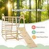 imageINFANS Indoor Jungle Gym 8 in 1 Kids Montessori Indoor Playground Climbing Playset for Toddlers with Slide Swing Net Monkey Bars Rope Ladder Wood Climber Toys for Boys GirlsGreen