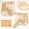 imageINFANS Indoor Jungle Gym 8 in 1 Kids Montessori Indoor Playground Climbing Playset for Toddlers with Slide Swing Net Monkey Bars Rope Ladder Wood Climber Toys for Boys GirlsNatural