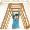 imageINFANS Indoor Jungle Gym 8 in 1 Kids Montessori Indoor Playground Climbing Playset for Toddlers with Slide Swing Net Monkey Bars Rope Ladder Wood Climber Toys for Boys GirlsNatural