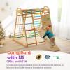 imageINFANS Indoor Jungle Gym 8 in 1 Kids Montessori Indoor Playground Climbing Playset for Toddlers with Slide Swing Net Monkey Bars Rope Ladder Wood Climber Toys for Boys GirlsColourful