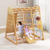 imageINFANS Indoor Jungle Gym 8 in 1 Kids Montessori Indoor Playground Climbing Playset for Toddlers with Slide Swing Net Monkey Bars Rope Ladder Wood Climber Toys for Boys GirlsNatural
