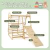 imageINFANS Indoor Jungle Gym 8 in 1 Kids Montessori Indoor Playground Climbing Playset for Toddlers with Slide Swing Net Monkey Bars Rope Ladder Wood Climber Toys for Boys GirlsGreen
