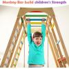 imageINFANS Indoor Jungle Gym 8 in 1 Kids Montessori Indoor Playground Climbing Playset for Toddlers with Slide Swing Net Monkey Bars Rope Ladder Wood Climber Toys for Boys GirlsColourful
