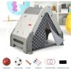 imageINFANS Triangle Climber with Tent Kids Hideaway Play Tent with Art Easel Rock Wall Climbing Waterproof Tent Cover Crawling Tunnel Toy Activity Play Set for Toddlers Indoor Outdoor 