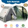 imageINFANS Triangle Climber with Tent Kids Hideaway Play Tent with Art Easel Rock Wall Climbing Waterproof Tent Cover Crawling Tunnel Toy Activity Play Set for Toddlers Indoor Outdoor 