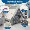 imageINFANS Triangle Climber with Tent Kids Hideaway Play Tent with Art Easel Rock Wall Climbing Waterproof Tent Cover Crawling Tunnel Toy Activity Play Set for Toddlers Indoor Outdoor 
