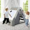 imageINFANS Triangle Climber with Tent Kids Hideaway Play Tent with Art Easel Rock Wall Climbing Waterproof Tent Cover Crawling Tunnel Toy Activity Play Set for Toddlers Indoor Outdoor 