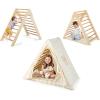imageINFANS 12 in 1 Climbing Toys for Toddlers Upgrade Wooden Montessori Foldable Triangle Climber Set with Reversible Ramp Slide Ladder Seesaw Indoor Pikler Climb Activity Jungle for Kids Age 33 in 1