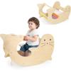 imageINFANS 4 in 1 Arch Climbing Toys for Toddlers Montessori Wooden Arch Climber Ladder Structure and Rocker with Cushion Pad Waldorf Children Indoor Gym Learning Playset for Kids Boys GirlsMacaron