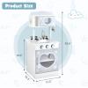imageINFANS 2 in 1 Kids Play Kitchen and Restaurant Double Sided Toddler Wooden Pretend Cooking Set with Stove Sink Microwave Storage Cabinet Simulation Kitchen Toy Set for Boys GirlsGrey