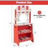 imageINFANS Grocery Store Marketplace Toy for Kids Wooden Market Stand Pretend Play Set with 36 Cutting Vegetables Fruits Pieces Role Food Shop Playset Gift for Boys Girls Ages 3Vegetable Supermarket