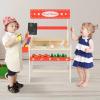 imageINFANS Grocery Store Marketplace Toy for Kids Wooden Market Stand Pretend Play Set with 36 Cutting Vegetables Fruits Pieces Role Food Shop Playset Gift for Boys Girls Ages 3Fruit Store