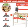 imageINFANS Grocery Store Marketplace Toy for Kids Wooden Market Stand Pretend Play Set with 36 Cutting Vegetables Fruits Pieces Role Food Shop Playset Gift for Boys Girls Ages 3Fruit Store