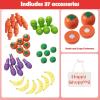 imageINFANS Grocery Store Marketplace Toy for Kids Wooden Market Stand Pretend Play Set with 36 Cutting Vegetables Fruits Pieces Role Food Shop Playset Gift for Boys Girls Ages 3Vegetable Supermarket