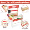imageINFANS Grocery Store Marketplace Toy for Kids Wooden Market Stand Pretend Play Set with 36 Cutting Vegetables Fruits Pieces Role Food Shop Playset Gift for Boys Girls Ages 3Fruit Store