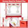 imageINFANS Grocery Store Marketplace Toy for Kids Wooden Market Stand Pretend Play Set with 36 Cutting Vegetables Fruits Pieces Role Food Shop Playset Gift for Boys Girls Ages 3Vegetable Supermarket
