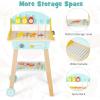 imageINFANS Kids Grill Playset Wooden Pretend BBQ Toy Set with 21 Food Accessories Role Play Kitchen Cooking Set Gift for Toddlers Boys Girls Age 3