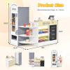 imageINFANS Kids Grocery Store Playset Wooden Supermarket Toy Set with Cash Register Vending Machine Play Food Accessories Blackboard Pretend Play Store Gift for Toddler Boys Girls Gray35 x 225 x 345