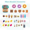 imageINFANS Kids Grocery Store Playset Wooden Supermarket Toy Set with Cash Register Vending Machine Play Food Accessories Blackboard Pretend Play Store Gift for Toddler Boys Girls Gray40 x 24 x 43