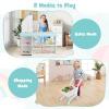 imageINFANS Kids Grocery Store Playset Wooden Supermarket Toy Set with Cash Register Vending Machine Play Food Accessories Blackboard Pretend Play Store Gift for Toddler Boys Girls Gray40 x 24 x 43