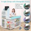 imageINFANS Kids Grocery Store Playset Wooden Supermarket Toy Set with Cash Register Vending Machine Play Food Accessories Blackboard Pretend Play Store Gift for Toddler Boys Girls Gray40 x 24 x 43