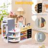 imageINFANS Kids Grocery Store Playset Wooden Supermarket Toy Set with Cash Register Vending Machine Play Food Accessories Blackboard Pretend Play Store Gift for Toddler Boys Girls Gray35 x 225 x 345