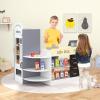 imageINFANS Kids Grocery Store Playset Wooden Supermarket Toy Set with Cash Register Vending Machine Play Food Accessories Blackboard Pretend Play Store Gift for Toddler Boys Girls Gray35 x 225 x 345