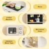 imageINFANS Kids Kitchen Playset Cooking Toy Kitchen Set with Coffee Machine Stove Removable Sink Microwave Storage Cabinet Simulation Wooden Play Kitchen for Toddler Boys GirlsBeige