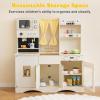 imageINFANS Kids Kitchen Playset Cooking Toy Kitchen Set with Coffee Machine Stove Removable Sink Microwave Storage Cabinet Simulation Wooden Play Kitchen for Toddler Boys GirlsBeige