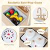 imageINFANS Kids Kitchen Playset Cooking Toy Kitchen Set with Coffee Machine Stove Removable Sink Microwave Storage Cabinet Simulation Wooden Play Kitchen for Toddler Boys GirlsBeige