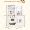 imageINFANS Kids Kitchen Playset Cooking Toy Kitchen Set with Coffee Machine Stove Removable Sink Microwave Storage Cabinet Simulation Wooden Play Kitchen for Toddler Boys GirlsBeige