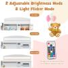 imageINFANS Kids Kitchen Playset with Lights Toddler Wooden Pretend Cooking Set with Coffee Maker Ice Maker Stove Sink Microwave 2 Storage Bins Simulation Play Kitchen Toy for Children Boys Girls