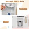 imageINFANS Kids Kitchen Playset with Lights Toddler Wooden Pretend Cooking Set with Coffee Maker Ice Maker Stove Sink Microwave 2 Storage Bins Simulation Play Kitchen Toy for Children Boys Girls