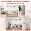 imageINFANS Kids Play Tent with Washable Mat Star Light Windows AntiTrip Large Playhouse Toys for Children Boys Girls Indoor Outdoor Princess Tents Castle for Toddlers BeigeBlack Wide Door