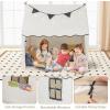 imageINFANS Kids Play Tent with Washable Mat Star Light Windows AntiTrip Large Playhouse Toys for Children Boys Girls Indoor Outdoor Princess Tents Castle for Toddlers BeigeBlack Wide Door