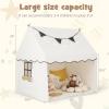 imageINFANS Kids Play Tent with Washable Mat Star Light Windows AntiTrip Large Playhouse Toys for Children Boys Girls Indoor Outdoor Princess Tents Castle for Toddlers BeigeBlack Wide Door