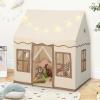 imageINFANS Kids Play Tent with Washable Mat Star Light Windows AntiTrip Large Playhouse Toys for Children Boys Girls Indoor Outdoor Princess Tents Castle for Toddlers BeigeBeige