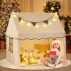 imageINFANS Kids Play Tent with Washable Mat Star Light Windows AntiTrip Large Playhouse Toys for Children Boys Girls Indoor Outdoor Princess Tents Castle for Toddlers BeigeBlack Wide Door