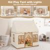 imageINFANS Kids Play Tent with Washable Mat Star Light Windows AntiTrip Large Playhouse Toys for Children Boys Girls Indoor Outdoor Princess Tents Castle for Toddlers BeigeBeige
