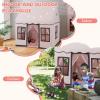 imageINFANS Kids Play Tent with Washable Mat Star Light Windows AntiTrip Large Playhouse Toys for Children Boys Girls Indoor Outdoor Princess Tents Castle for Toddlers BeigePink