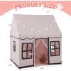 imageINFANS Kids Play Tent with Washable Mat Star Light Windows AntiTrip Large Playhouse Toys for Children Boys Girls Indoor Outdoor Princess Tents Castle for Toddlers BeigePink