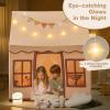 imageINFANS Kids Play Tent with Washable Mat Star Light Windows AntiTrip Large Playhouse Toys for Children Boys Girls Indoor Outdoor Princess Tents Castle for Toddlers BeigeBeige