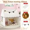 imageINFANS Kids Play Tent with Washable Mat Star Light Windows AntiTrip Large Playhouse Toys for Children Boys Girls Indoor Outdoor Princess Tents Castle for Toddlers BeigeBlack Wide Door