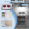imageINFANS Play Kitchen for Kids 2Piece Fridge Refrigerator Playset Combination with Electronic Interactive Alphabet Wall Chart Coffee Machine Stove Microwave Toddler Wooden Pretend Cooking Set GiftSeparated White
