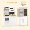 imageINFANS Play Kitchen for Kids 2Piece Fridge Refrigerator Playset Combination with Electronic Interactive Alphabet Wall Chart Coffee Machine Stove Microwave Toddler Wooden Pretend Cooking Set GiftSeparated Click and Learn