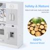 imageINFANS Play Kitchen for Kids Wooden Kids Play Kitchen Playset with Realistic Light ampamp Sounds Pots Pan Microwave Sink Children Pretend Cooking Toy Set Gift for Toddler Boys Girls Ages 3Grey