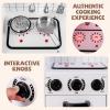 imageINFANS Play Kitchen for Kids Wooden Kids Play Kitchen Playset with Realistic Light ampamp Sounds Pots Pan Microwave Sink Children Pretend Cooking Toy Set Gift for Toddler Boys Girls Ages 3White